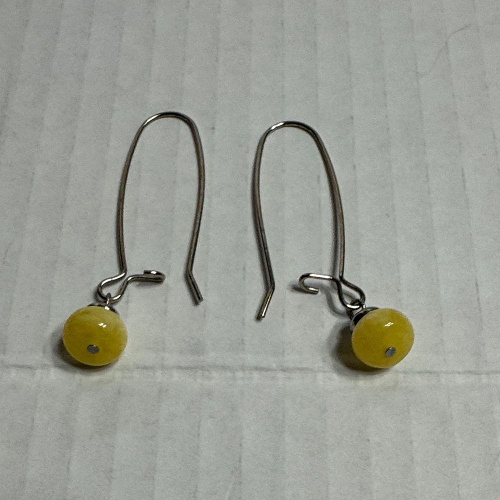 Chic Yellow Bead Drop Earrings